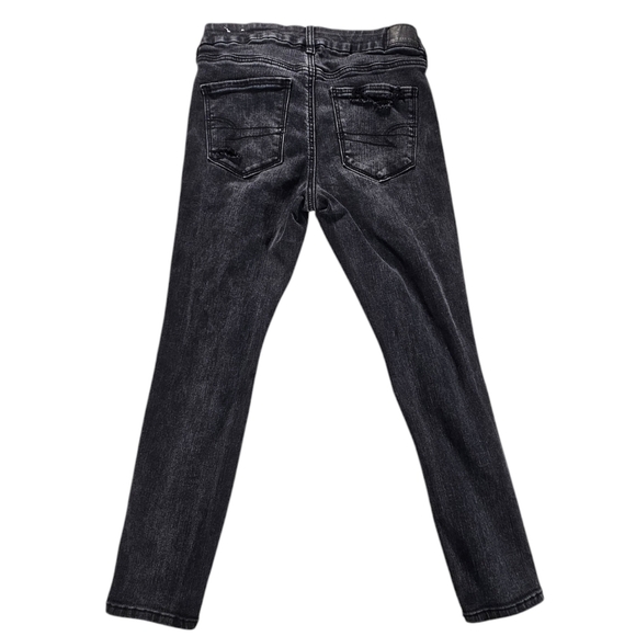 Like New American Eagle Outfitters Dark Charcoal jeggings size 8 X-Short - Picture 2 of 7